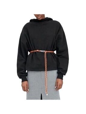 Zara knit Contrasting Hooded Sweatshirt size S